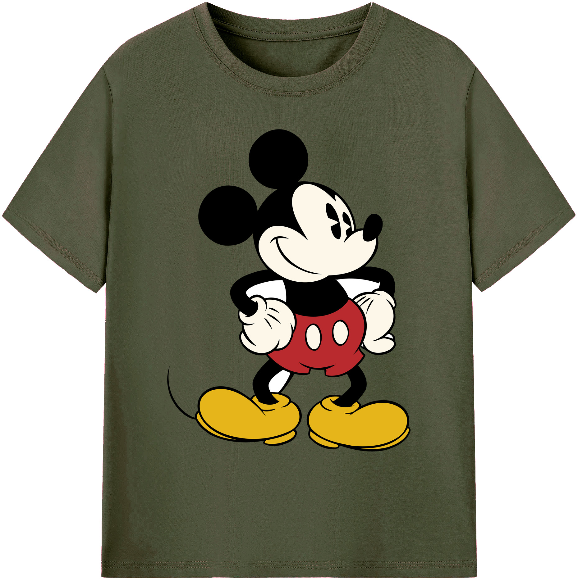ミッキーマウス Mickey Mouse 綿100％ メンズ半袖Tシャツ｜肌触りやわらか＆通気性